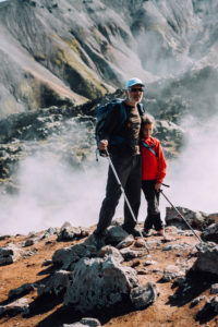 Multi Generational Family hiking Iceland
