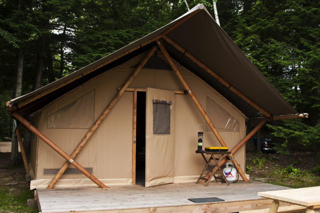 Huttopia, camping, Glamping, tents, tenting, campground, cottages, platform tents, Conway, New Hampshire,