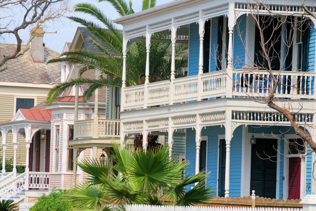 Victorian Homes in the Historic District of Galveston Island, Texas