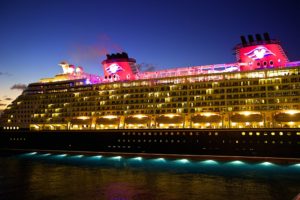 Disney Cruise Ship at Night