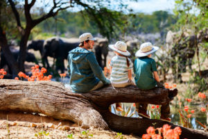 Family on Safari in Africa