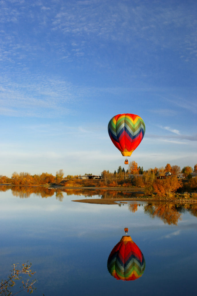 Hot air balloon in fall