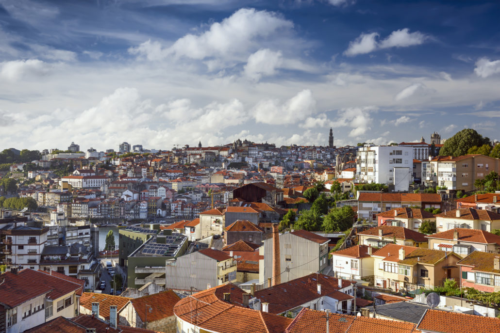 Porto, Portugal cityscape in the day.