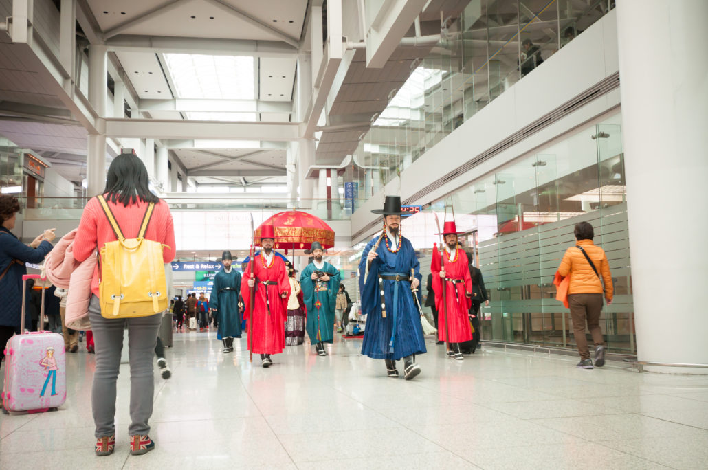 exit parade at Incheon International Airport, South Korea