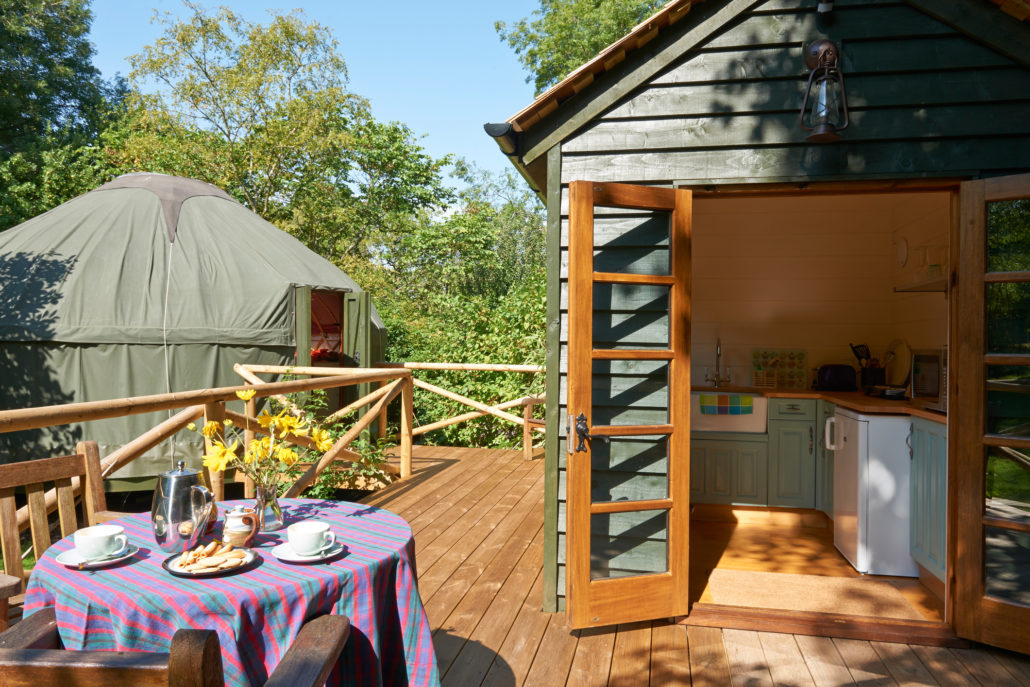 Upscale family glamping
