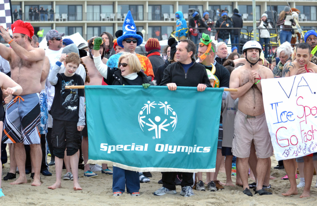 Polar plunge for special olympics