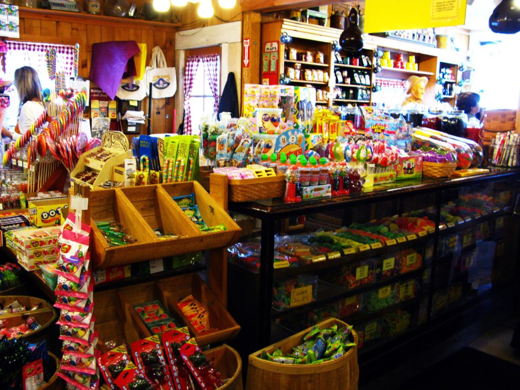Candy counter at Zeb's General Store, North Comway, NH