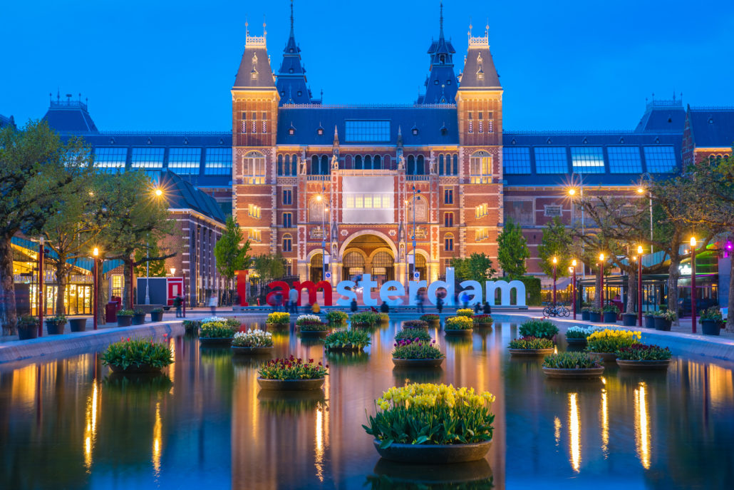 Rijksmuseum building famous landmark in Amsterdam