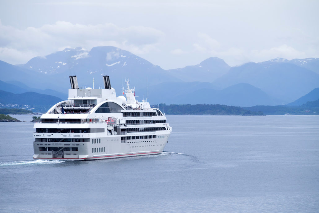 Ponant cruise ship in Norway