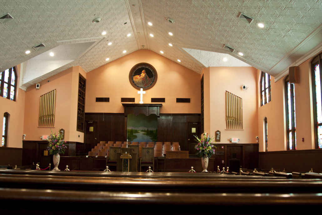 Sanctuary of Ebenezer baptist Church where Martin Luther King preached., Atlanta Georgia