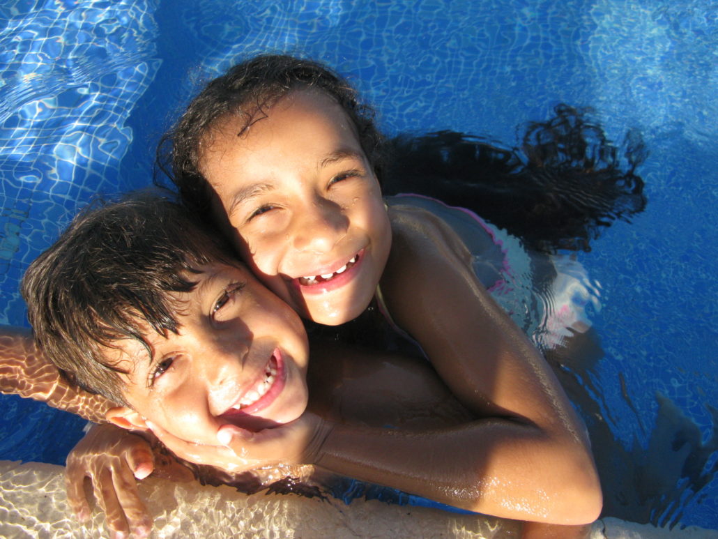 Kids in swimming pool