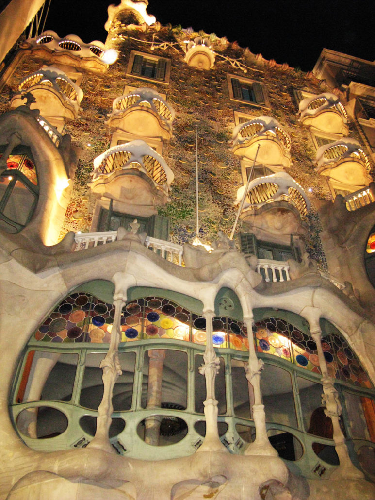 Casa Battlo is even more spectacular at night, Barcelona, Spain