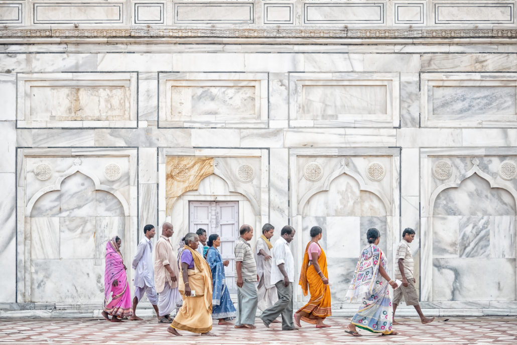 People visiting Taj Mahal in Agra, India
