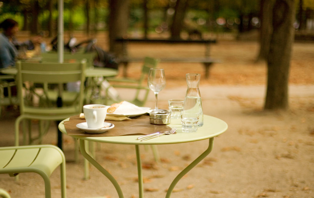 Street cafe in the Luxembourg garden