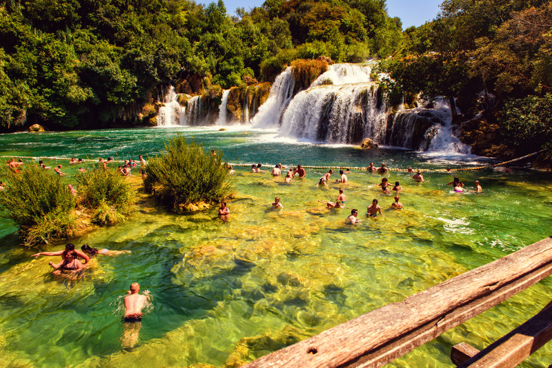 waterfalls Krka national park in Croatia