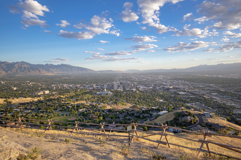 Overlook of Salt Lake City from Ensign Peak.