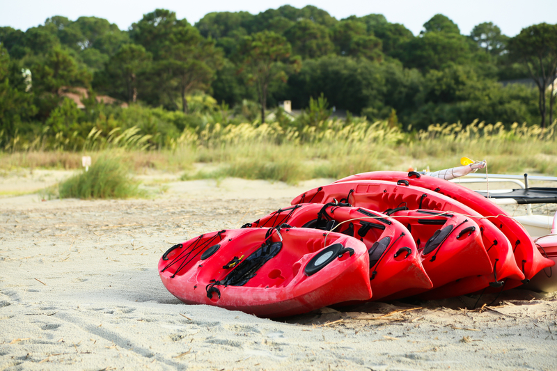 Kayaks on the beach, Hilton Head, South Carolina