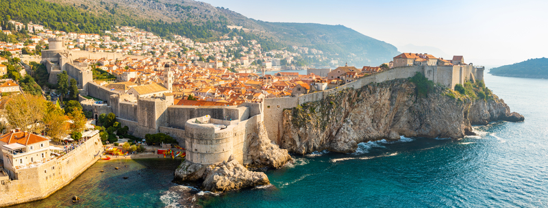View from Fort Lovrijenac to Dubrovnik Old town in Croatia.