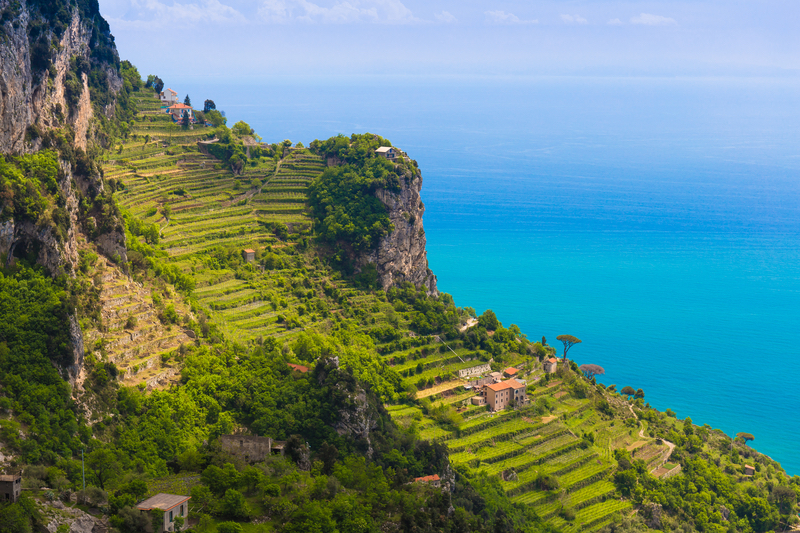 Path of the Gods on the Amalfi Coast in the Campagnia region, Italy. 