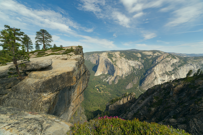 View of Yosemite valley from Taft Point. Sierra Nevada Mountains, Yosemite National Park, California.